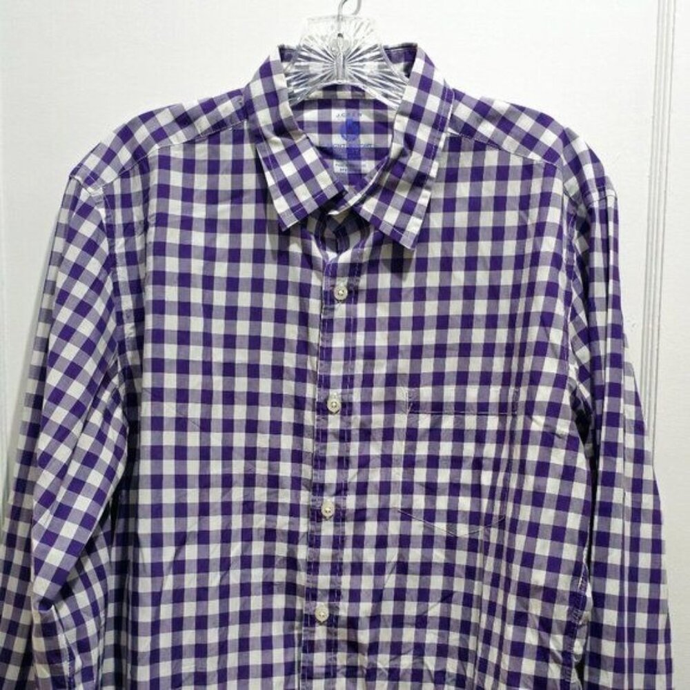 J. Crew Medium Long Sleeve Casual Button Shirt - Purple & White